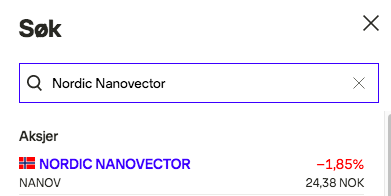 nordic nanovector aksjer