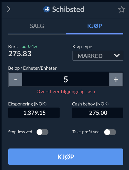 Schibsted trading skilling