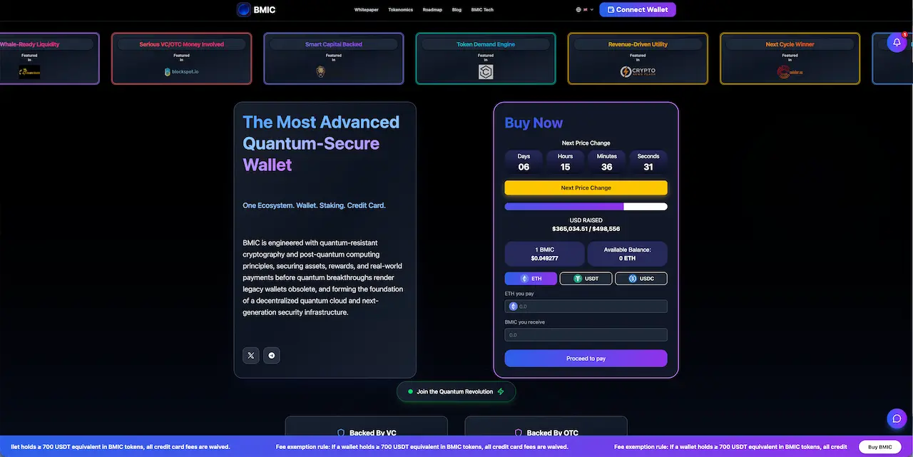 BMIC token landingpage
