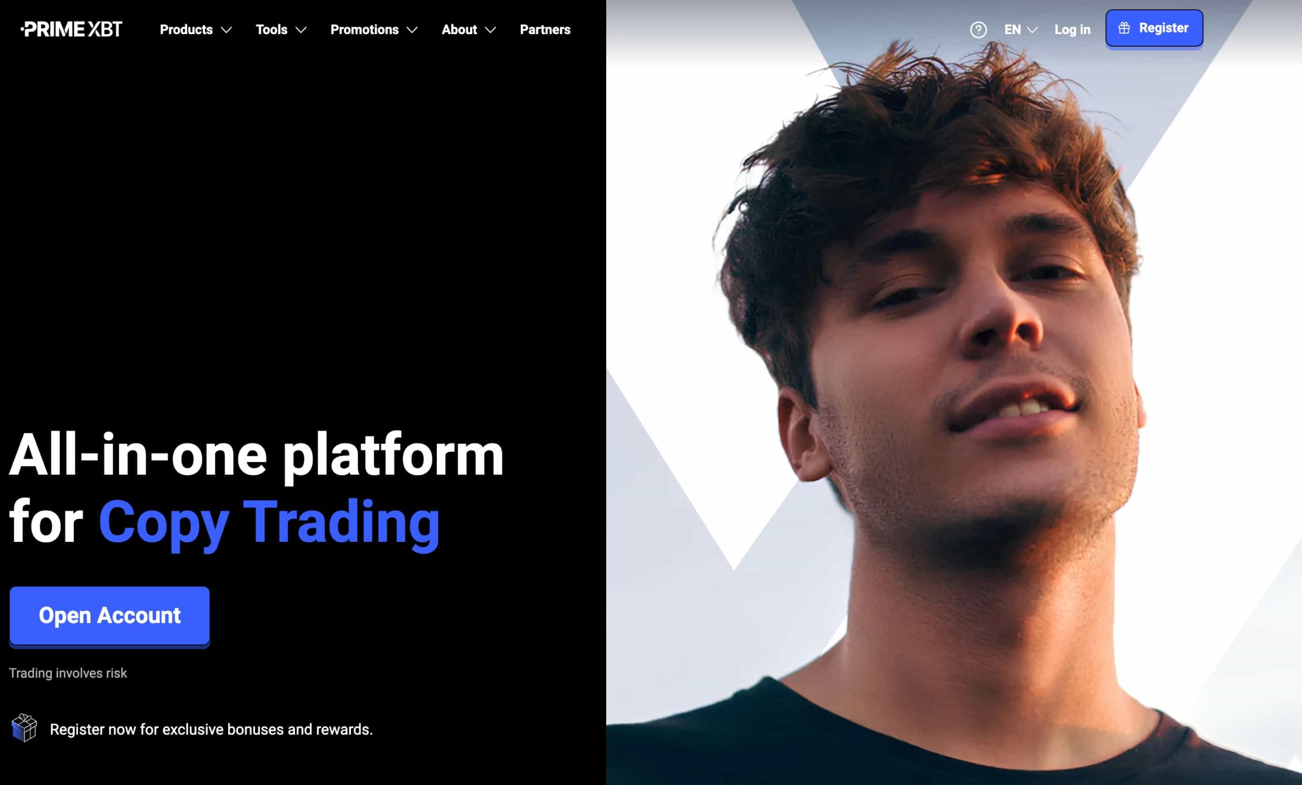 PrimeXBT trading platform forside