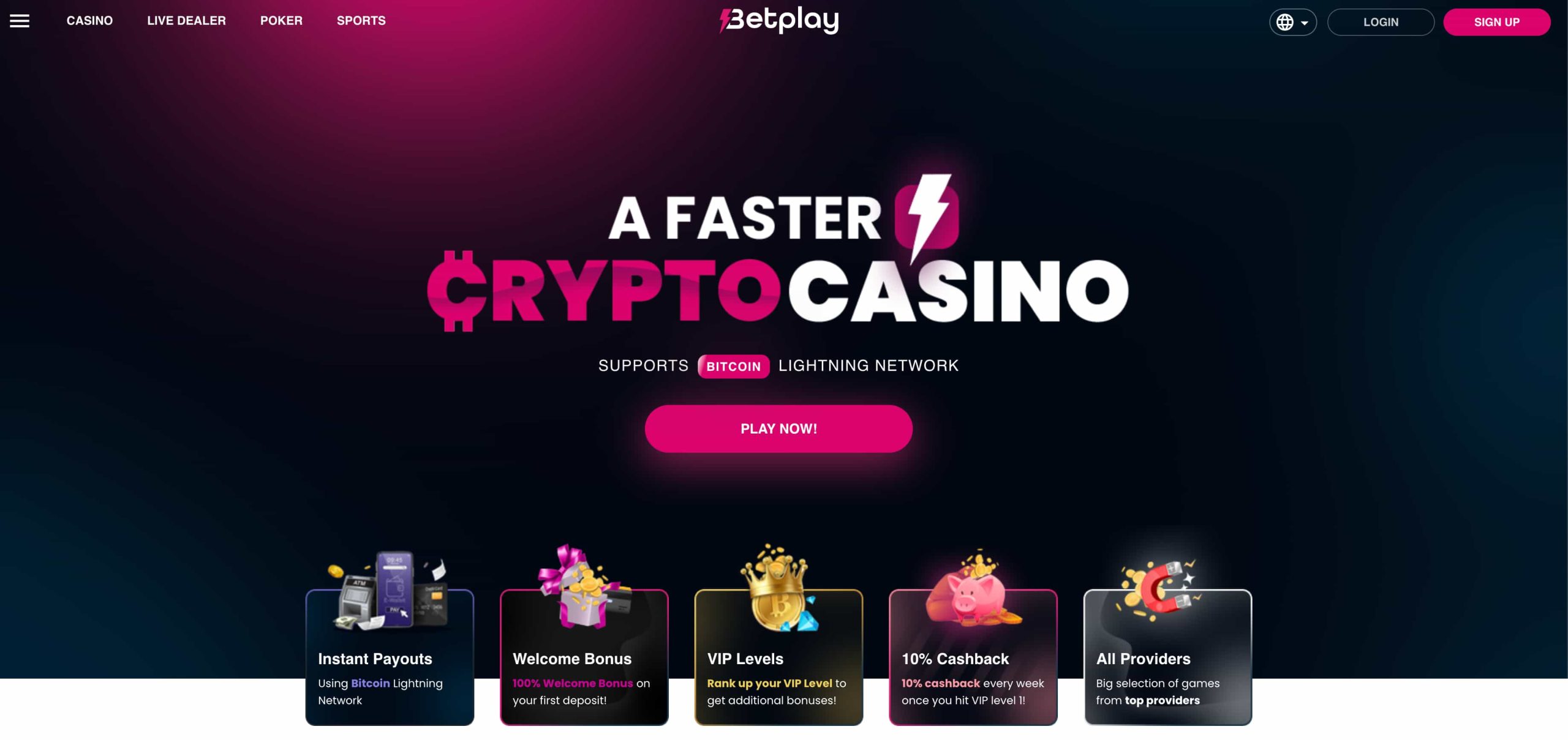 Betplay casino med oversikt over bonuser