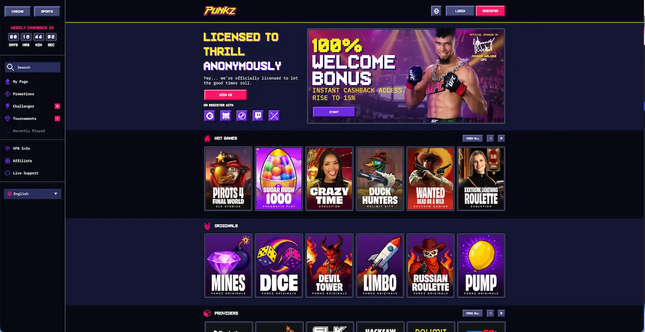 punkz bitcoin casino