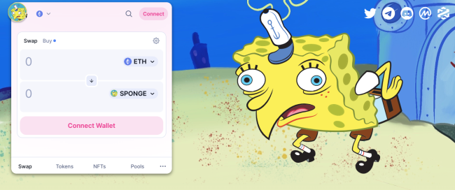 Besøk nettsiden til Sponge for å kjøpe Spngebob