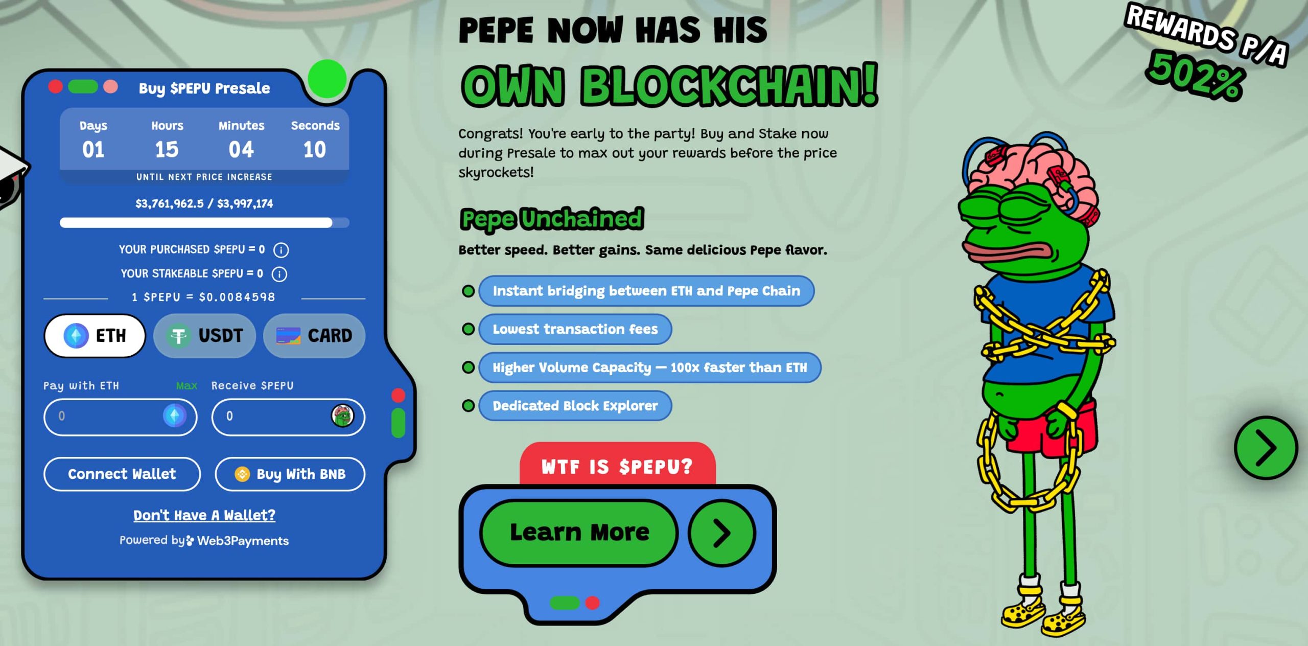 Pepe unchained presale counter
