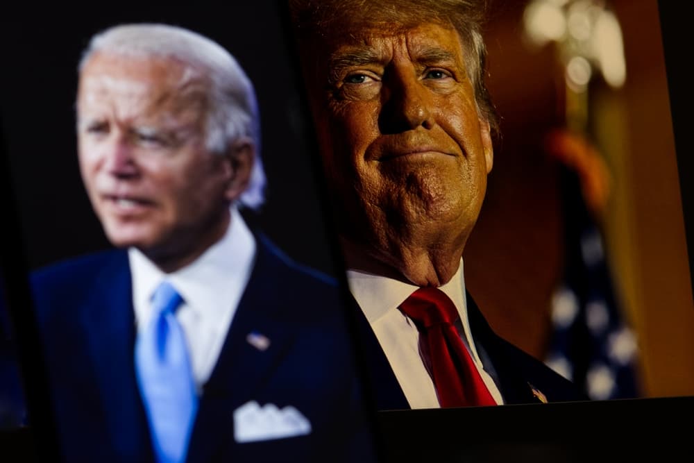 Trump og biden etter debatt