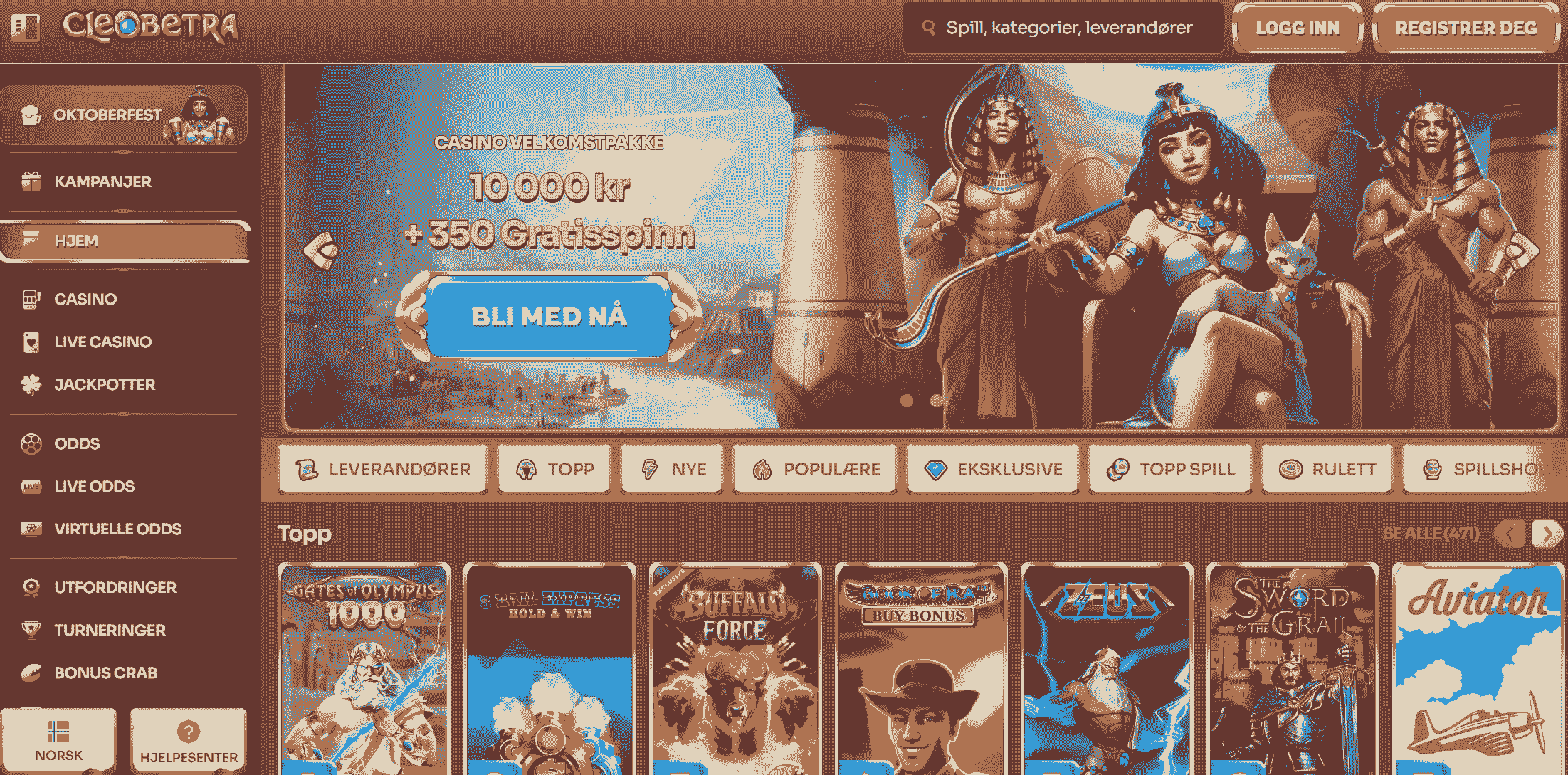 Cleobetra er et nytt norsk casino