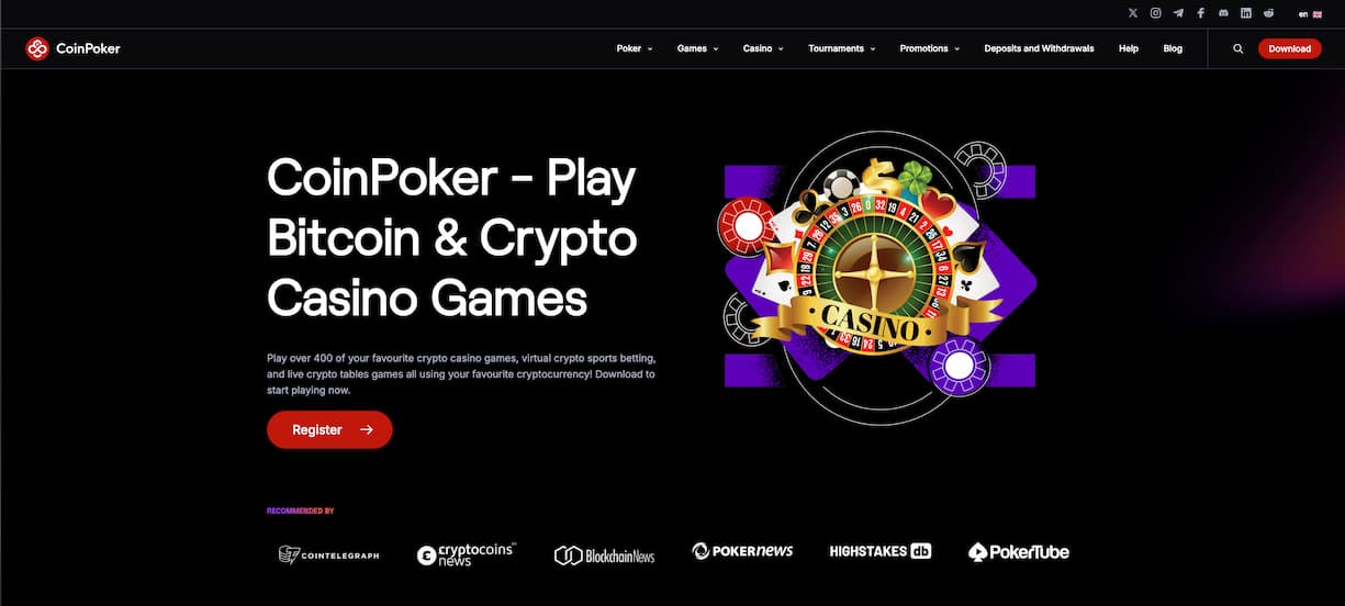 Coinpoker Casino Landing