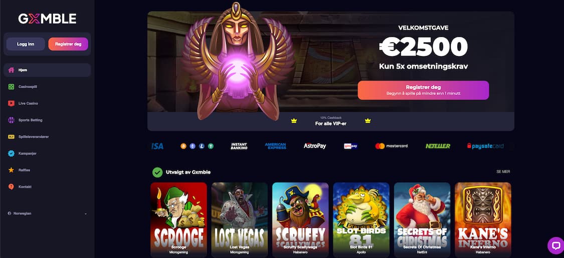 Gxmble casino med bonus tilbud og spilleautoamter