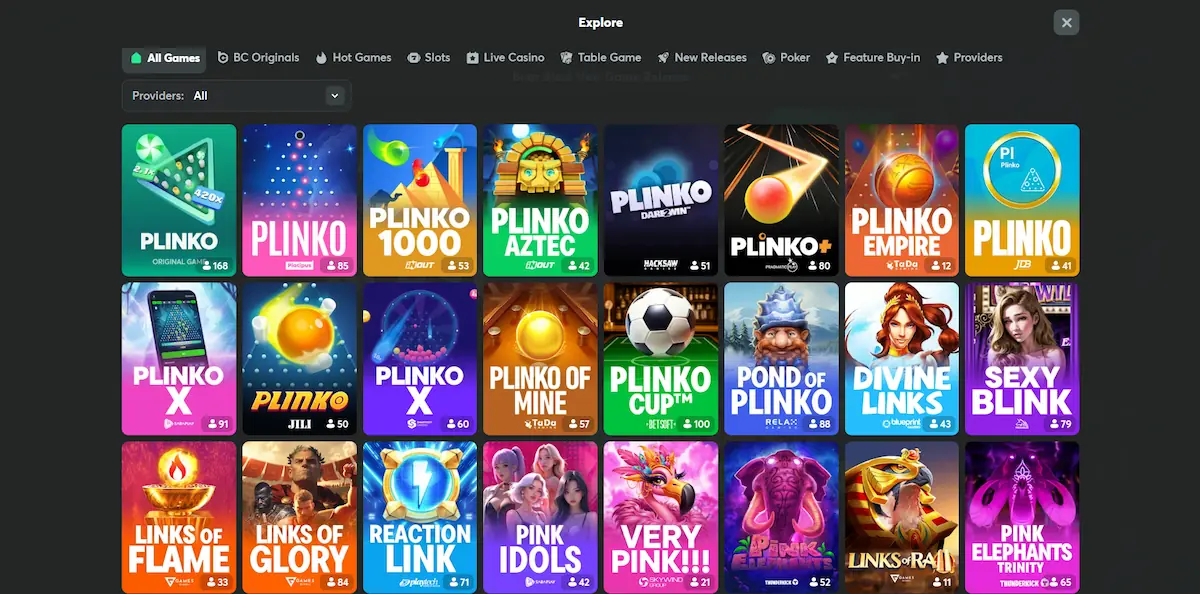 BC.Game Casino med Plinko oversikt