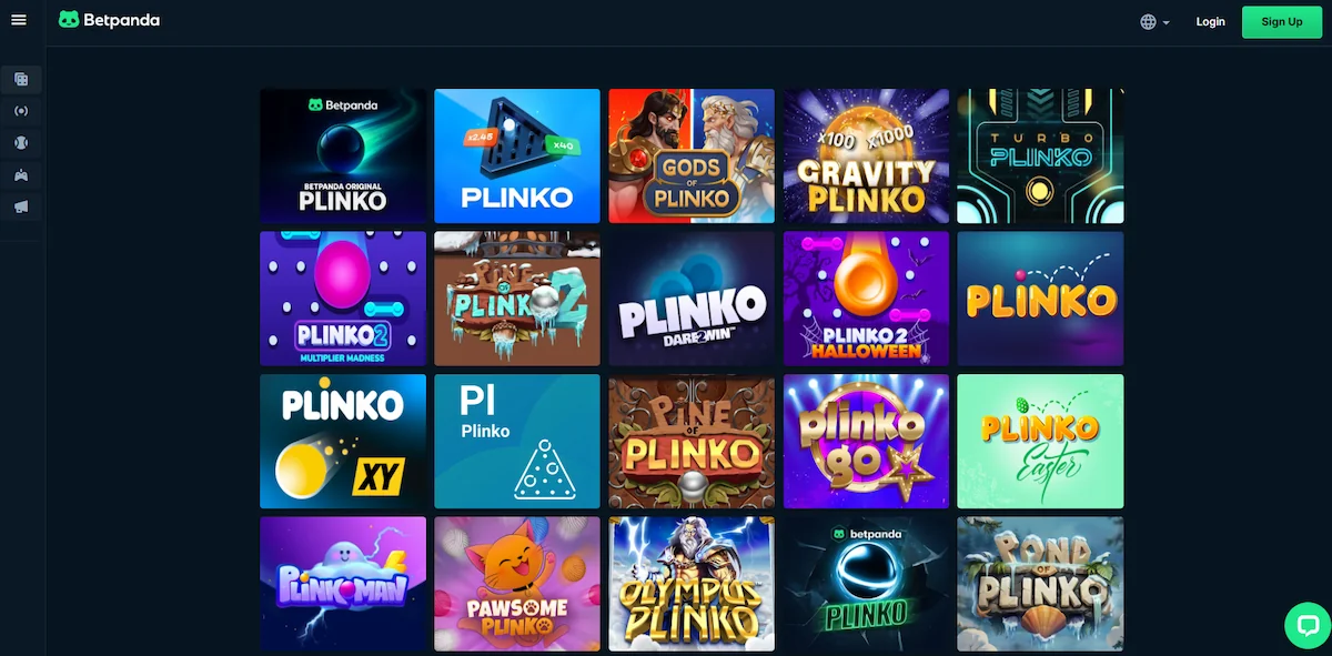 Betpanda utvalg av plinko spill