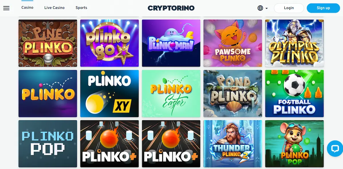 Alle Cryptorino plinko casinospill